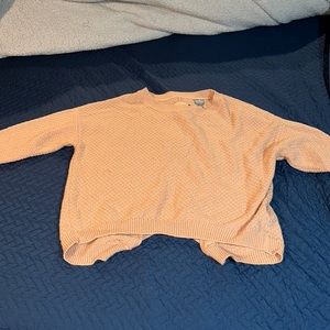 Sparkly Knit Three Quarter Sleeve Sweater With Open Back